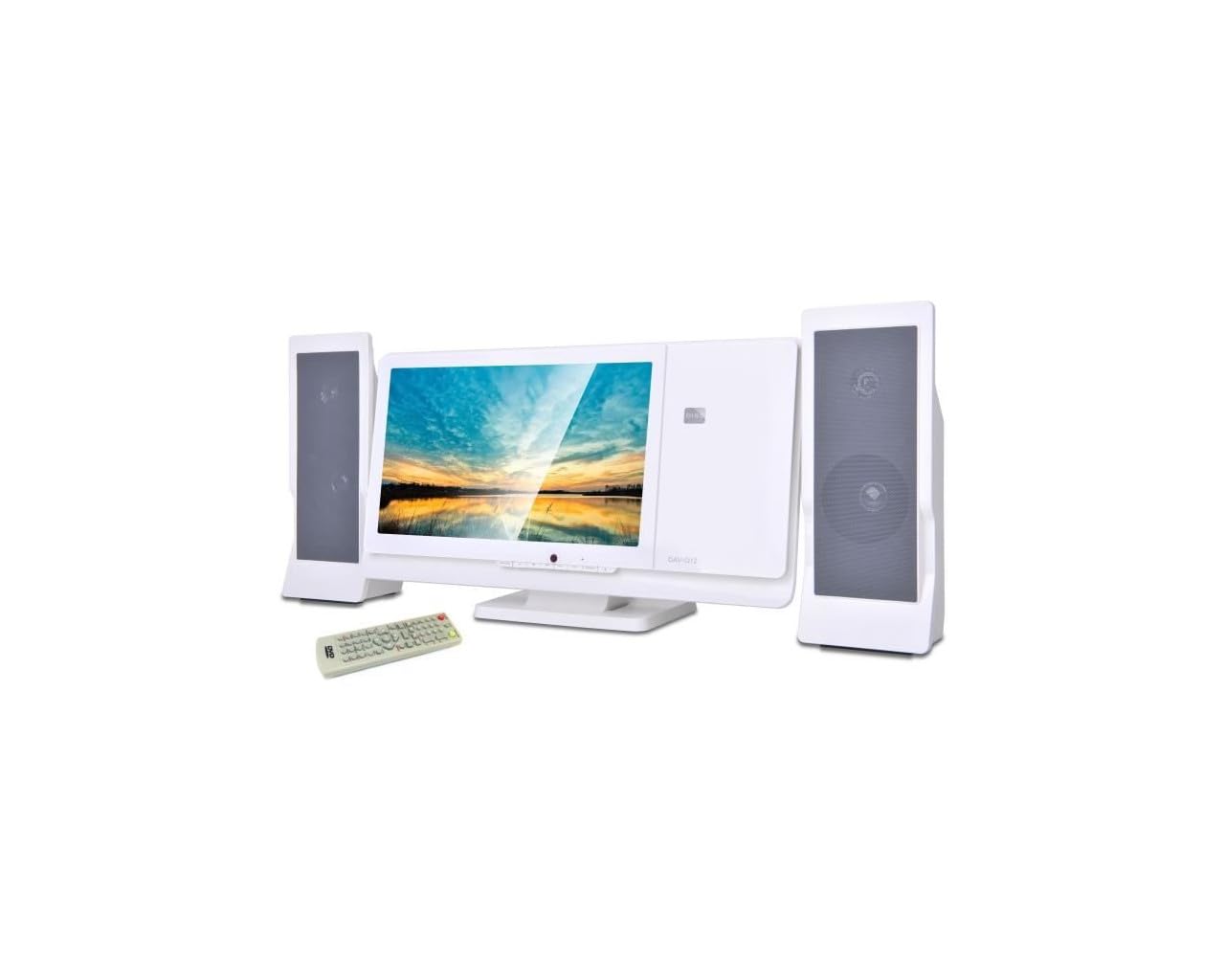 INOVALLEY Chaîne HiFi CD/DVD Deluxe Blanche 2x30W avec écran 12'' intégré