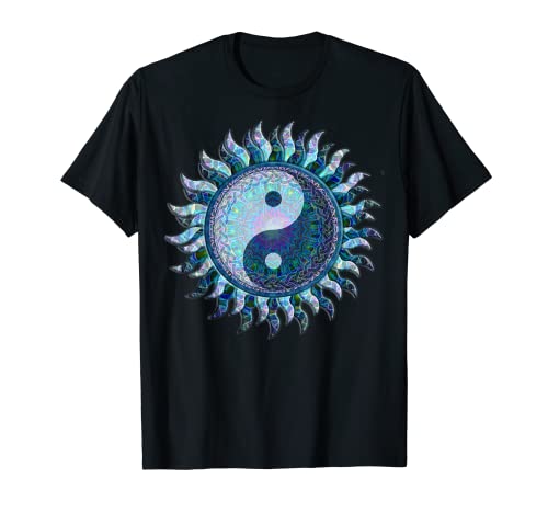 Mandala de sol azul de Amelia Carrie t-shirt, Preto, S