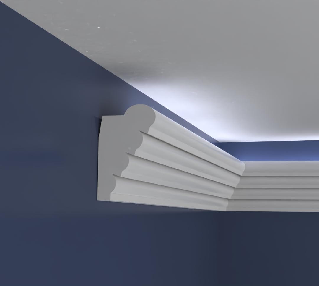Profilé LED polystyrène XPS-BL27 pour corriger les plafonds irréguliers avec élégance