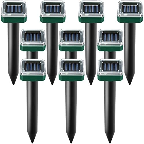 Mole Repellent Solar Powered, 10 Pack Solar Mole Repellents Ultra...