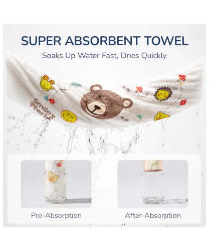 Image of Hooded Kids Bath Towel, 45 inch x 45 inch Large Size Beach Towels for Swim Pool