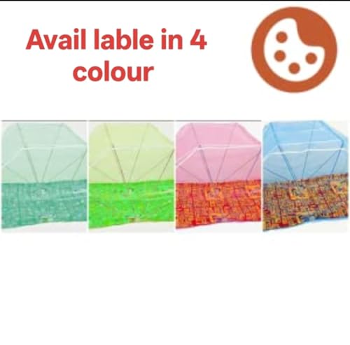 Image of Elegant Premium Cotton Mosquito Net for Qween Size Bed(5x6 Feet Pink) | Foldable Machhardani with High-Density Mesh & Washable
