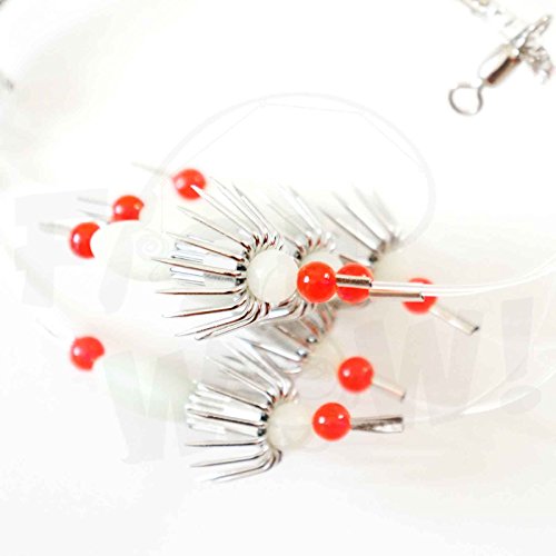 5 Packs Fish WOW!® Rigs de captura de calamar con 5 anzuelos - Ganchos Terminales de Pesca que Brillan en la Oscuridad miniatura 5