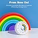 Visual Timer for Kids, 60-Minute Countdown for Classroom Office Kitchen, Desk Timer Kids Time Management Tools with Silent Operation, Pomodoro Timer Rainbow Pattern(White)