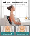 BOB AND BRAD Back and Neck Massager with Heat, Deep Kneading Massage Pillow for Relaxation, Shiatsu Neck Shoulder and Back Massager for Whole Body, Fathers Day Dad Gifts