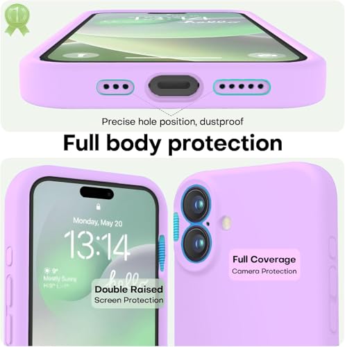 Image of DIZORO Compatible for iPhone 16 Camera Protection Case 6.1, Slim Liquid Silicone 3 Layers Full Covered Soft Gel Rubber Phone Case Protective Cover - Hibiscus
