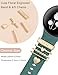 Minyee Floral Engraved Band Charms Compatible with Google Pixel Watch 4/3 41mm/ 2/1 Bands Women, Cute Soft Silicone Flower Straps with Decorative Ring Loop for Pixel Watch 2 (With Band), Green