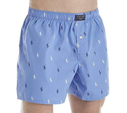 Polo Ralph Lauren Men s Classic Cotton Woven Boxers (Large, Harbour Blue)