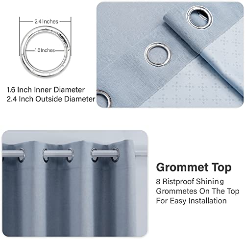 Btfortune Set Of 2 Extra Thick Blackout Curtain Panels Thermal Insulated Solid Grommet Room Darkening Cashmere Curtains/Drapes Decorative For Nursery thumb #3
