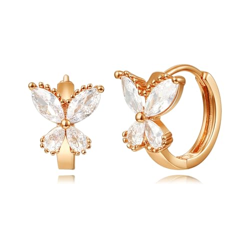 WSKFLY Marquise Butterfly Hoop Earrings