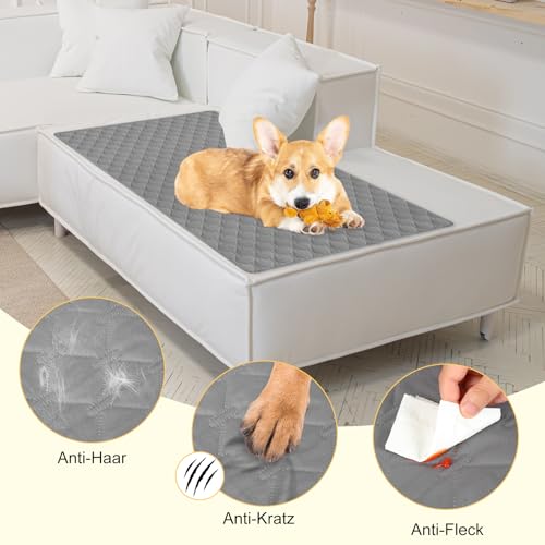 Binlava wasserdichte Hundedecke, 100×127CM rutschfest & Waschbar, Kratzfest Hundematte als Sofa Bett Auto Schutz, Beidseitig nutzbar, Outdoor geeignet für Hunde Katzen Haustiere