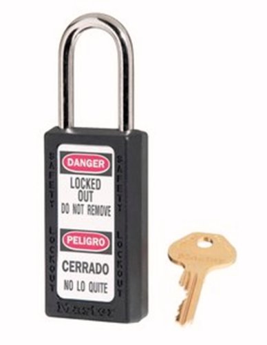 Image of Master Lock 411BLK Lockout Tagout Safety Padlock with Key
