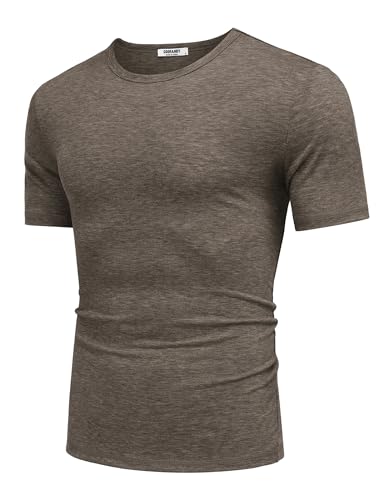 T-shirt décontracté basique COOFANDY marron en taille M idéal pour les vacances d'été - 4