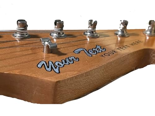 Custom Guitar Headstock Waterslide Decals Metallic Silver