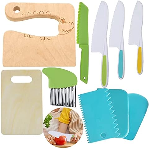 KOLODOGO 10-Piece Kids Kitchen Knife Set Cover