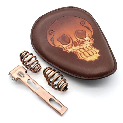 Evita vibraciones con cojín de asiento individual de cuero y muelles 3" para Harley Bobber