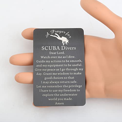 UJIMS Scuba Divers Prayer Wallet Card Insert Scuba Diving Gift Extreme Sports Jewelry for Divers Adventure Metal Wallet Gift for BFF4