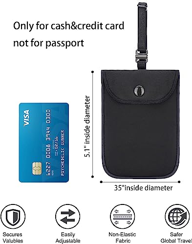 Lapinchen Hidden Bra Wallet, Travel Neck Pouch & Secert Money Pocket For Woman To Keep Valuables Safe For Secure Travel With Adjustable, Elastic Strap(Black) #TOP3