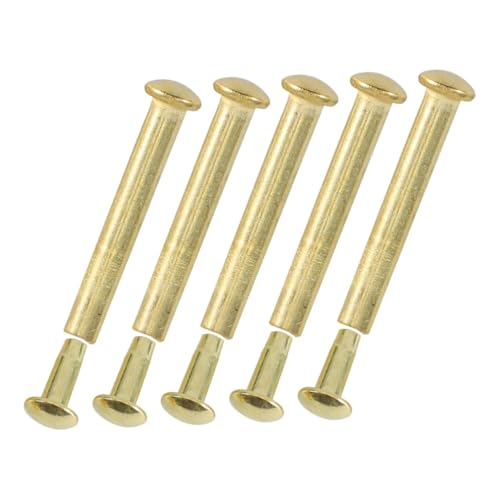 Homoyoyo 5セット 折りたたみ扇子用金メッキリベット釘ナット 携帯扇子軸修理キット 耐久性向上 しっかり固定 多機種対応アクセサリー
