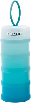 Portion Control Container Set, Stackable and Detachable, Leak-Proof, Ideal for Weight Control or Storing Food, Snacks or Protein Powders, Bariatric Friendly, 6 Pieces Total Blue-Teal
