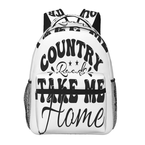 UNSMJHDKA Country Roads Take Me Home Farm Backpack Women Men Large Capacity Laptop Backpacks Lightweight Travel Bag for Hiking Gym Sport