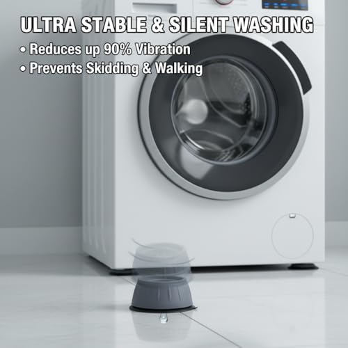 4 stück Schwingungsdämpfer Waschmaschine 9cm Universal Waschmaschine Fußpolster Verstellbare Höhe Verstellbare Vibrationsdämpfer für Wäschetrockner Kühlschrank Tisch