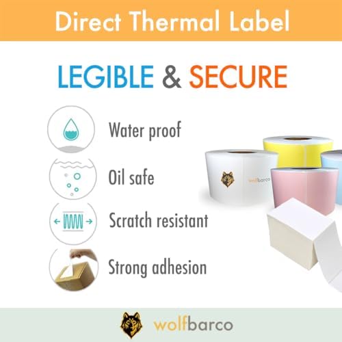 (5420 Labels, 4 Rolls) 2" x 1" (51mm x 25mm) Direct Thermal Labels, White, Perforated, 1" Core, 1355 Labels/Roll – Compatible with Zebra, Rollo, Munbyn, Nelko & More Direct Thermal Printers — 사진 3