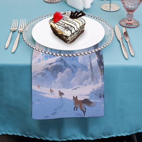 Servilletas de Tela Decorativas Frost and Snow Castle miniatura 2