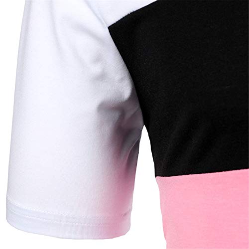 TDEOK Heren overhemd lentemouwen patchwork met revers vrije tijd zomer korte herenblouse hemd heren licht - Afbeelding 6