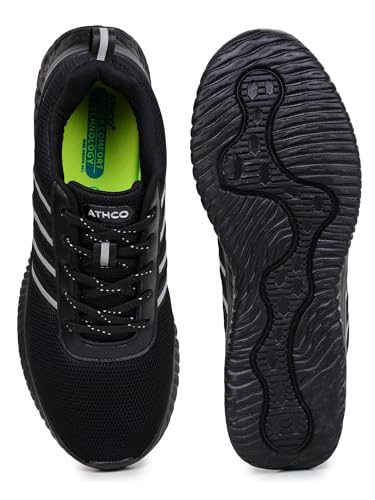 Image of Mens Running Shoes for Man Comfortable Men's Sports Shoes with Memory Foam Cushioned Insole Sports Shoes for Men Running Walking Lightweight Gym Shoe for Men Comfortable Stylish & Casual Walking ATHCO Shoe for Man Anti Slip Gym Footwear