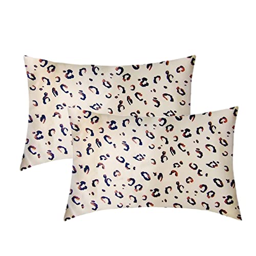 2 Stück Satin Kissenbezug für Haar und Haut, ähnlich wie Seide, Aktualisierung Seidig Luxus Satin Kissenhülle, Blum Kopfkissenbezug 40 x 80 cm Cover