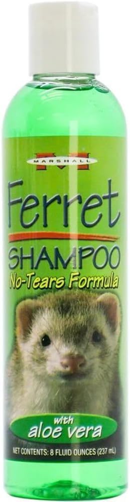 Marshall Pet Products Ferret Shampoo – No-Tears Formula with Aloe Vera, 8 oz – Gentle Cleaning, Hydrating Care, and Odor Control for Sensitive Ferret Skin (Pack of 2)