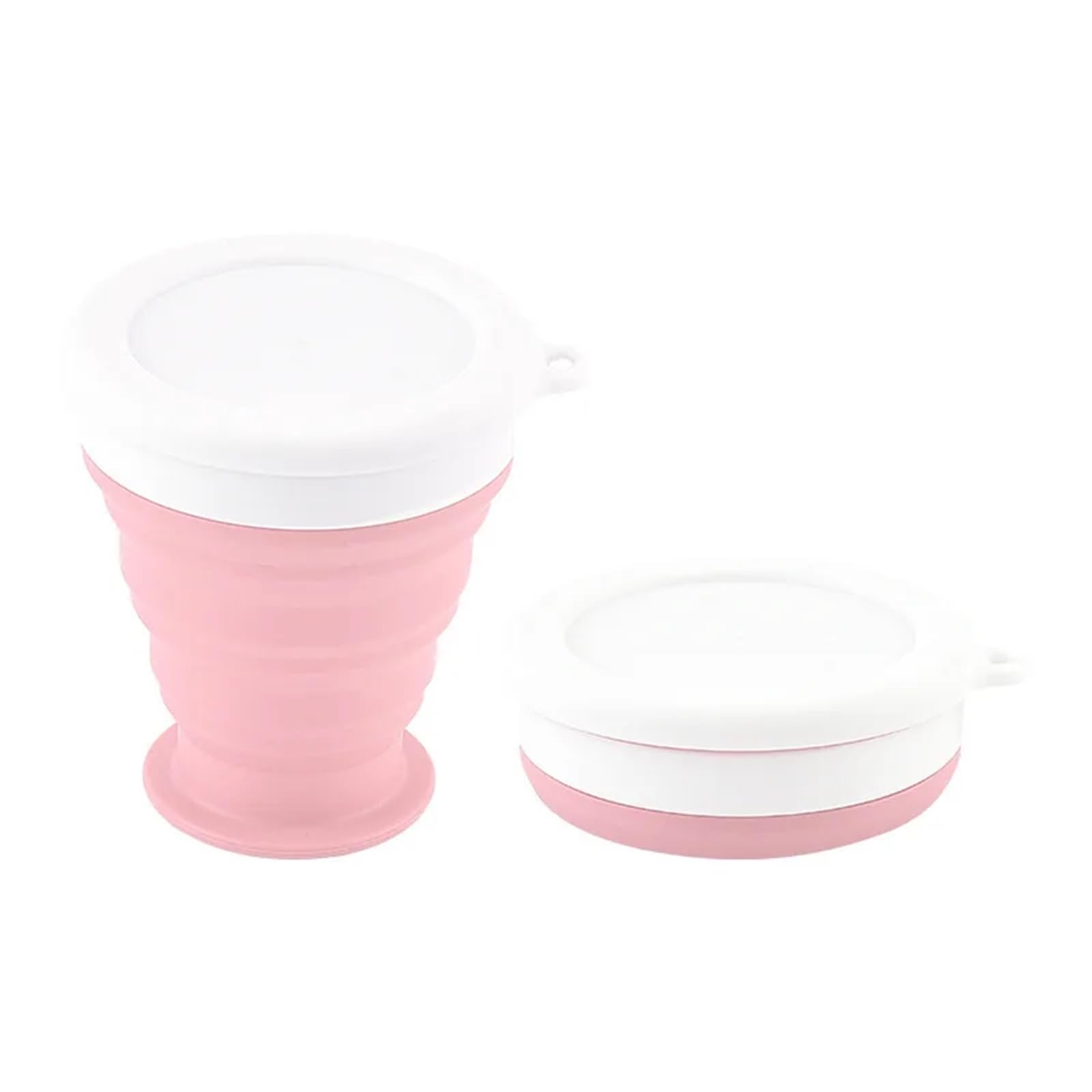 Kubek składany Kubek silikonowy Przenośny silikonowy składany kubek na wodę 200/350 ml Teleskopowy z pokrywką do podróżowania kemping(Pink,350ml)