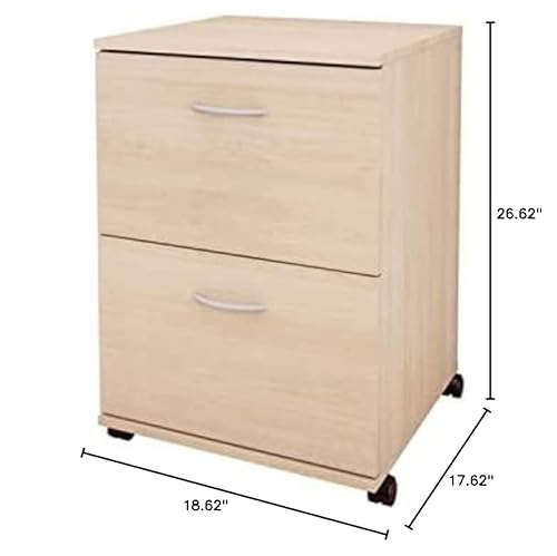 Essentials 2-Drawer Mobile Filing Cabinet From Nexera, Natural Maple #TOP5