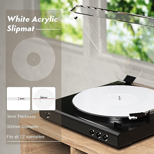 Turntable Mat Record Platter Slipmat White Acrylic Record Player