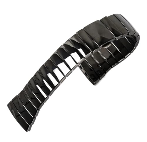 Bracelet montre céramique compatible Rado Sintra noir anti-rayures 17mm mixte
