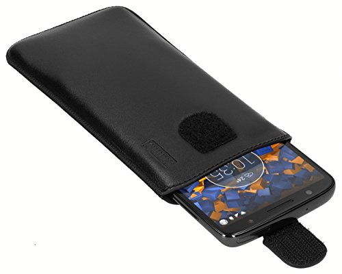 mumbi Genuine Leather Case Compatible with Motorola Moto G6 Black - Image 3