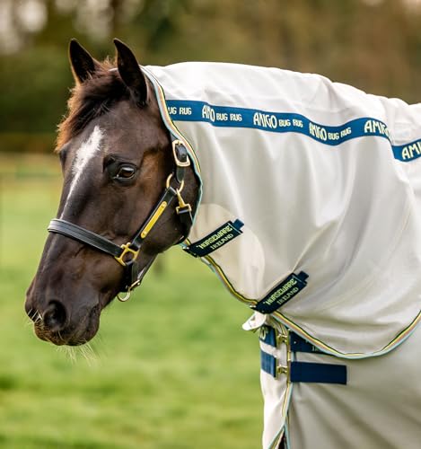 Image of Horseware Amigo Bug Rug Fly Sheet 0g - Lunar Rock /Navy & Lime, 54 inches