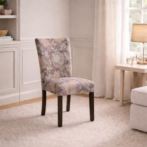 Image of HomePop Parsons Dining Chair - Dark Grey Floral (Set of 2)