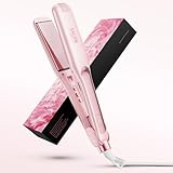 Dekuri Hair Straighteners, 42mm Wide Plate Flat Iron, Frictionless Water-Based Ceramic Straightener for Silky Smooth Hair, Professional Hair Straighteners for Women, 120°C-230°C-Shell Pink