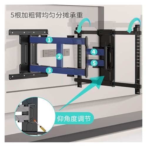Support TV ultra fin 65 75 orientable bras télescopique inclinable