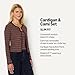 Amazon Essentials Women's Slim-Fit Ribbed Cardigan & Cami Set with Removable Straps, Burgundy Brown Stripe, Small