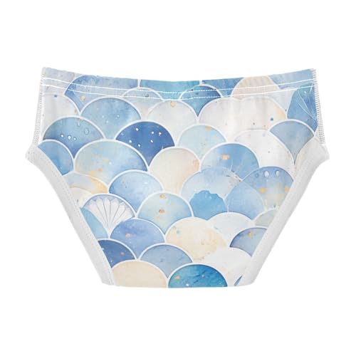 KLL Mermaid Scales Watercolor Fish Boys Toddler Soft Training Underwear Breathable Undies2