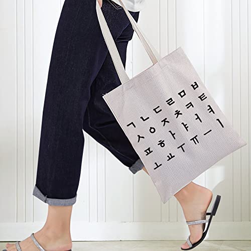 BOLSA TOTE ALFABETO HANGUL COREANO miniatura 3