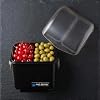 San Jamar Mini Dome Condiment Bar 2 Compartnment with Dome Lid for Kitchen, Bar, And Restaurants, Plastic, 1 Quart, Black