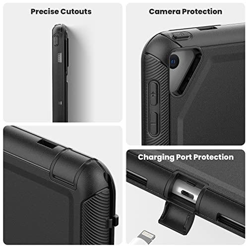 Seymac Stock Ipad 9Th/8Th/7Th Generation Case, Shockproof Ipad 10.2 Case With Pencil Holder Folio Stand &Detachable Magnetic Cover, Auto Sleep/Wake Ipad 10.2 Inch Cover 2021/2020/2019(Black) #TOP6