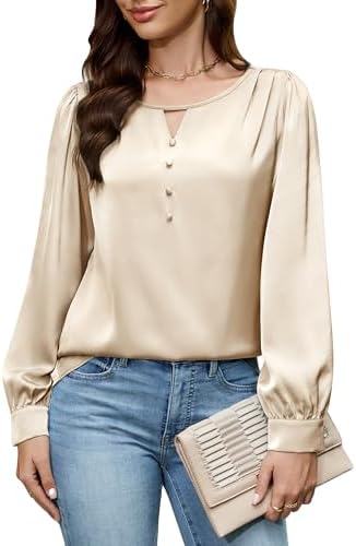 Blooming Jelly Womens Business Casual Outfits Satin Silk Blouses ...