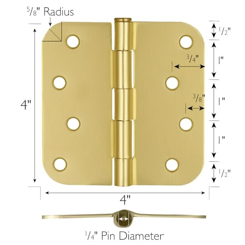 Design House 181586 10-Pack Door Hinge Bearing 4", Satin Brass, by Design House - Image 2