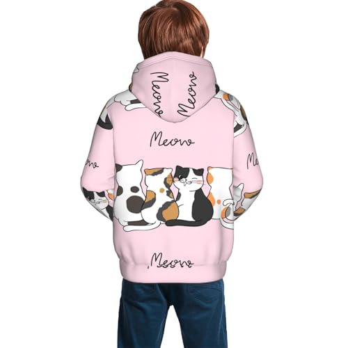 Cute Cats Kid Hoodies Boys Sweatshirts Girls Pullover with Pocket4