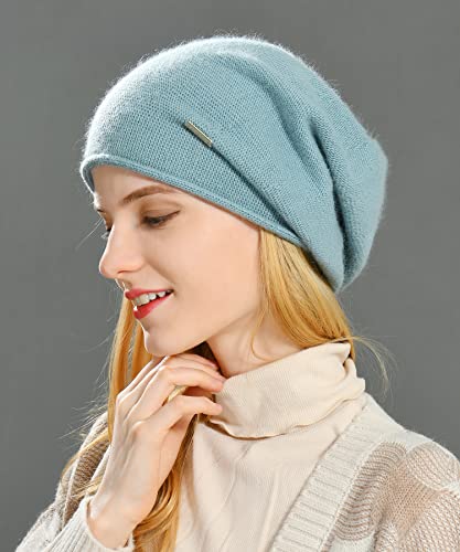 Image of jaxmonoy Cashmere Slouchy Knit Beanie Hat for Women Winter Soft Warm Ladies Wool Knitted Skull Beanies Cap